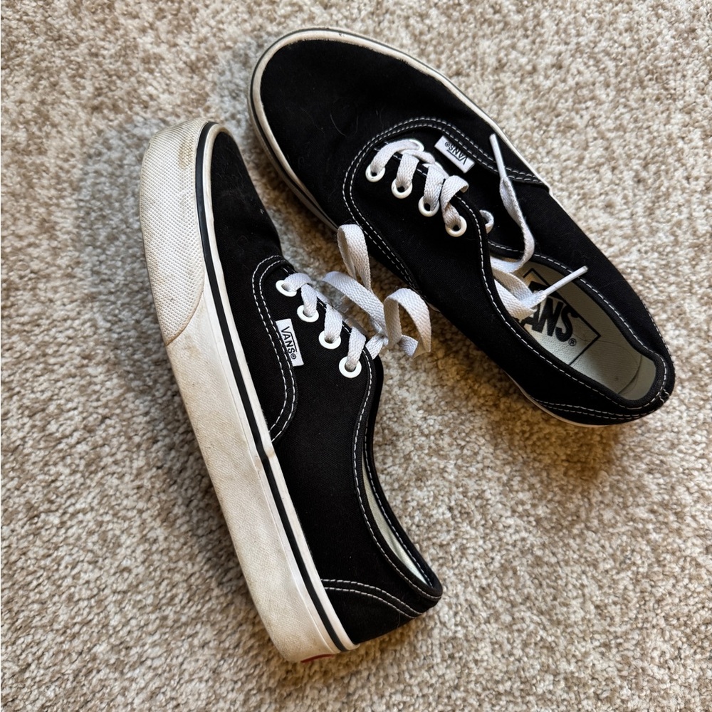 Vans Cream and Black Sneakers